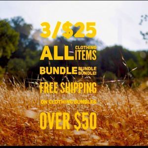 SALE!!! Bundle ANY 3 clothing/Jewelry items for $25